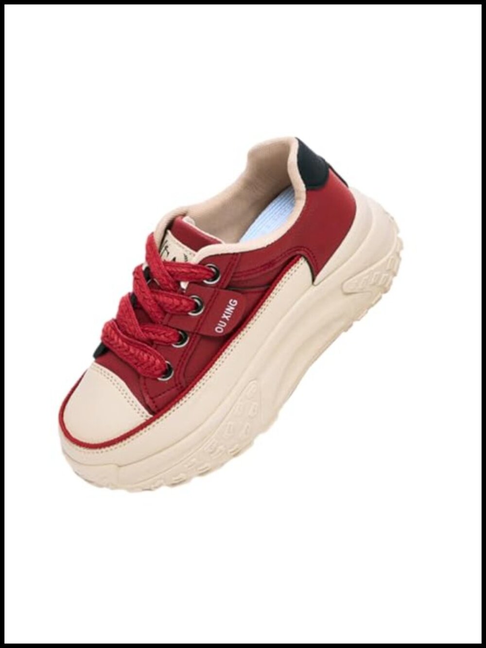 Chunky Platform Sneakers for Women - Thick Soled Non Slip Lace Up Athletic Shoes